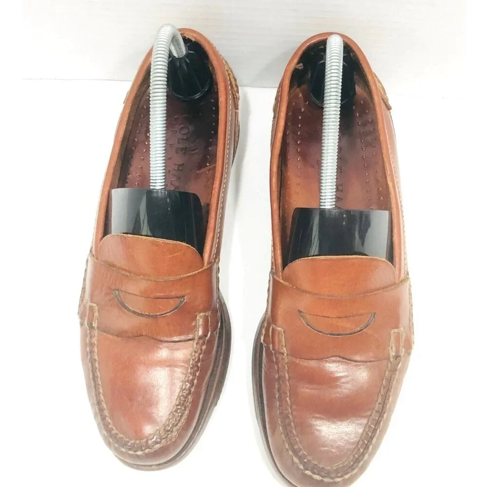 Cole Haan Mens‎ Penny Loafer Shoes Country Pinch Preppy Office Cognac Slip-On 8M